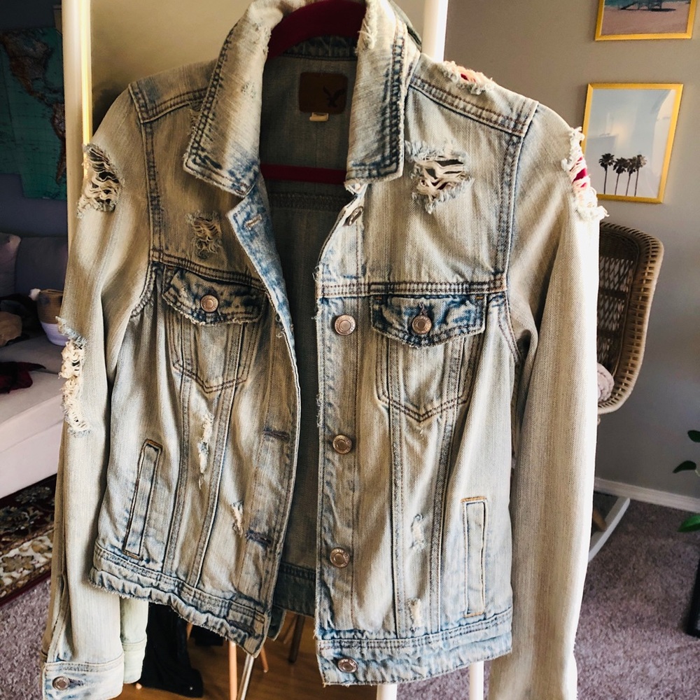 American Eagle Distressed Jean Jacket